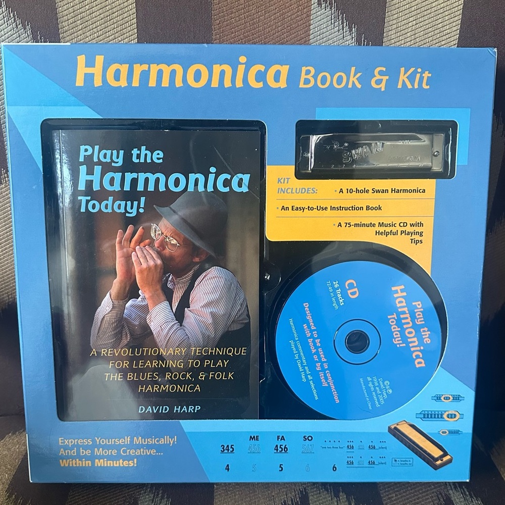Mud Puddle Books, Inc. Harmonica, Instruction Book &  Music CD Kit